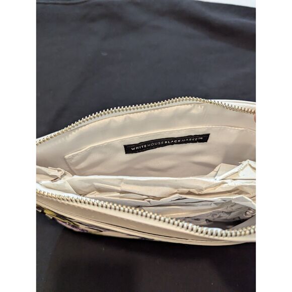 White House Black Market Floral Studded Wristlet Clutch NWT 10.5x7.5 - Picture 8 of 8